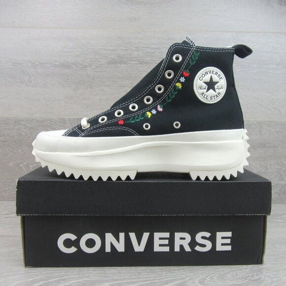 Converse Run Star Hike HI Embroidered Floral Womens Size 9.5 Sneaker NEW - Picture 3 of 16